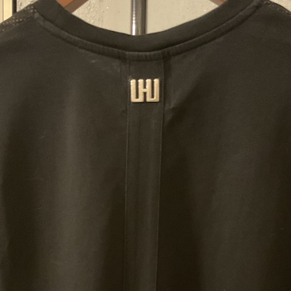 ***Les Hommes *** Black and Olive Nylon and Eco Leather Panels T- Shirt . - Picture 7 of 10
